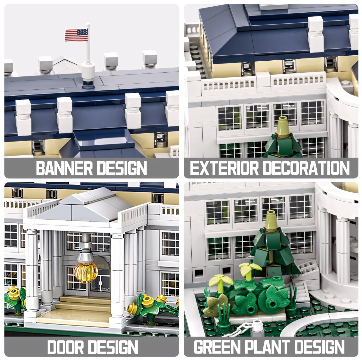 CAXIMSY White House Model Building Block Sets 895 Pieces Washington Famous Landmark Architecture Gifts for Adults and Kids