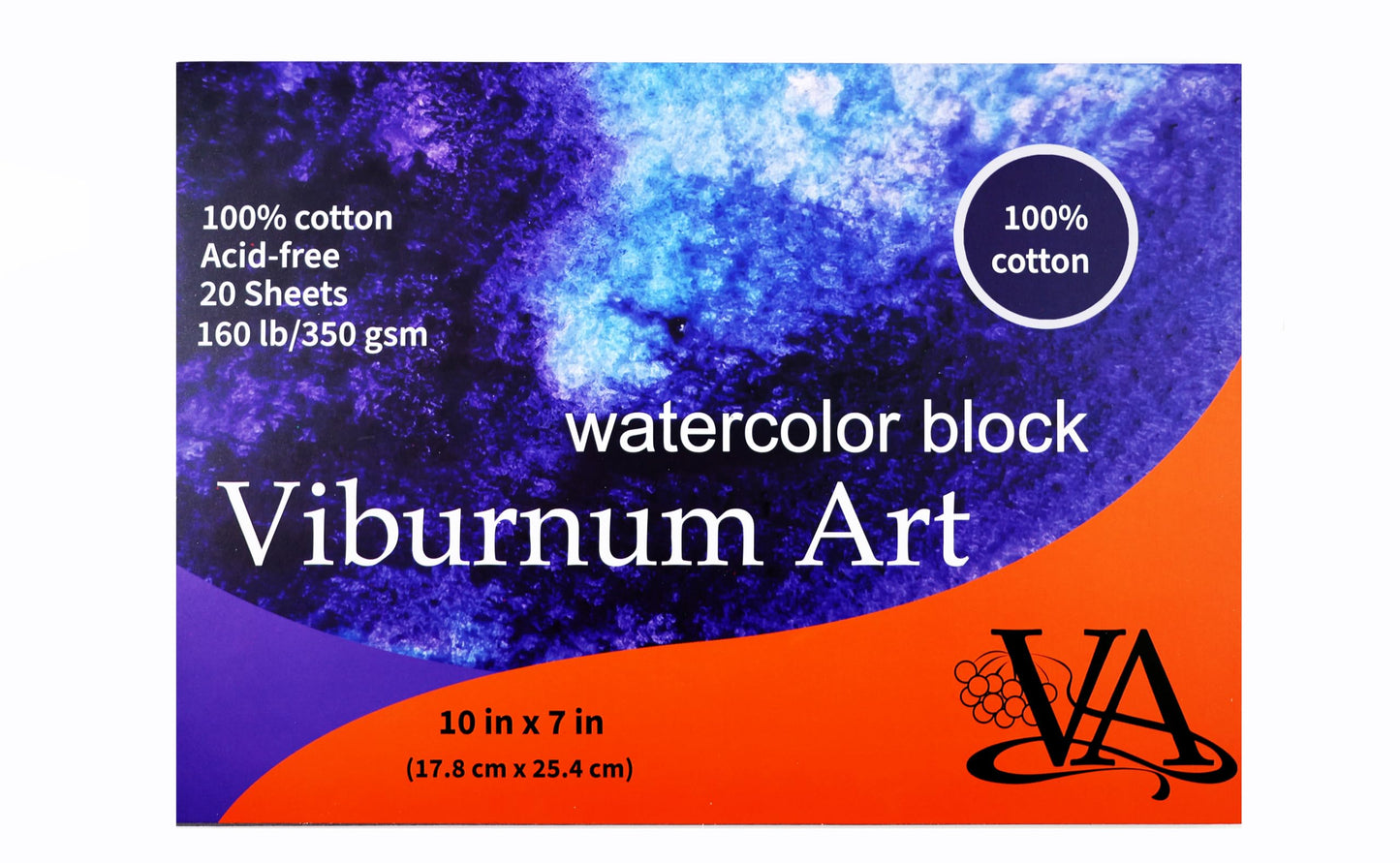 Viburnum Art Cotton Watercolor Paper Pad 160lb/350gsm Cold Press Watercolor Block Watercolor Paper Artist Paper for Adults and Students 20 Sheets 10 x 7 Inches