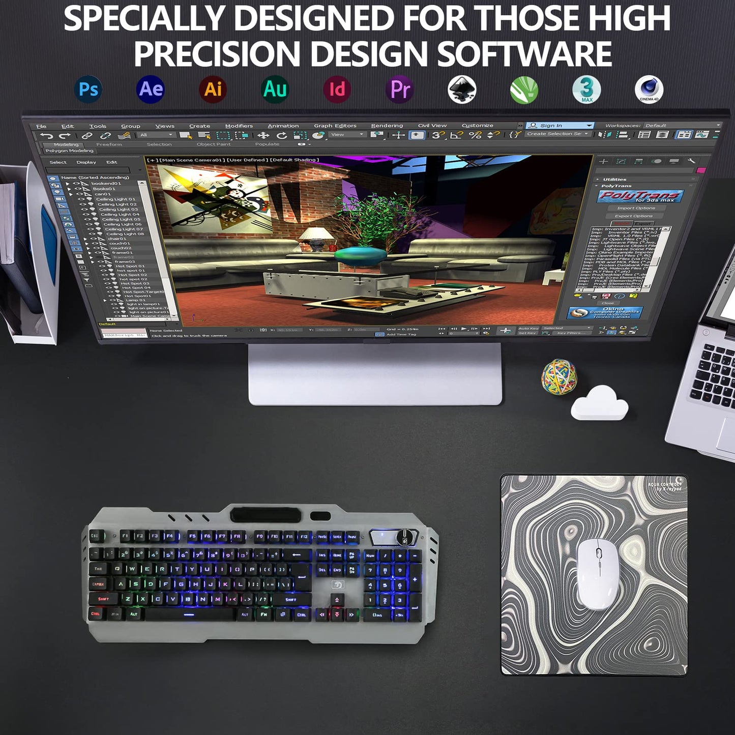 X-Raypad Aqua Control Plus ROB Gaming Mouse Pad, Ultra-High Precision Mouse Pad with Perfect Speed and Control Capability, Consistent X and Y Glide, Designed for Fps Players with Low DPI Requirements