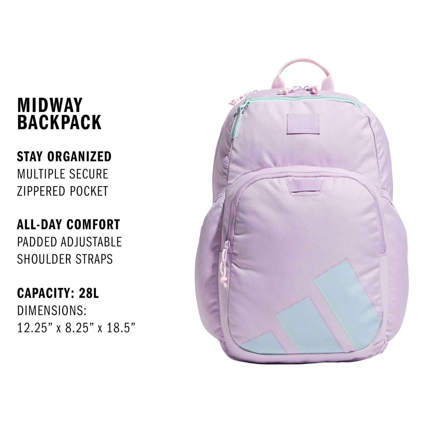 adidas Midway School Backpack for Laptop and Travel, 28L