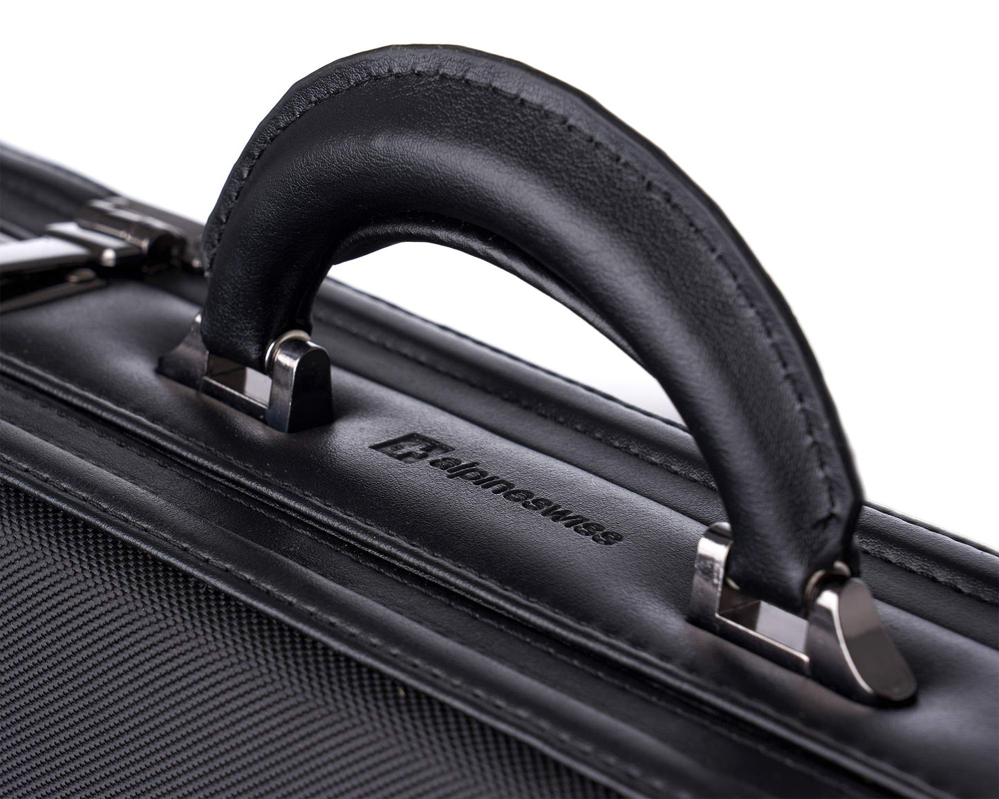 Alpine Swiss Expandable Attache Case Dual Combination Lock Hard Side Briefcase, Black