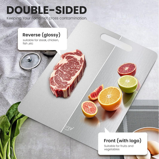2 Pack Titanium Cutting Board - 100% Putting Boards For Kitche,Easy to clean, Double-sided food-grade Cutting Board For Cutting Meats, Fruits And Vegetables.(15 * 11)