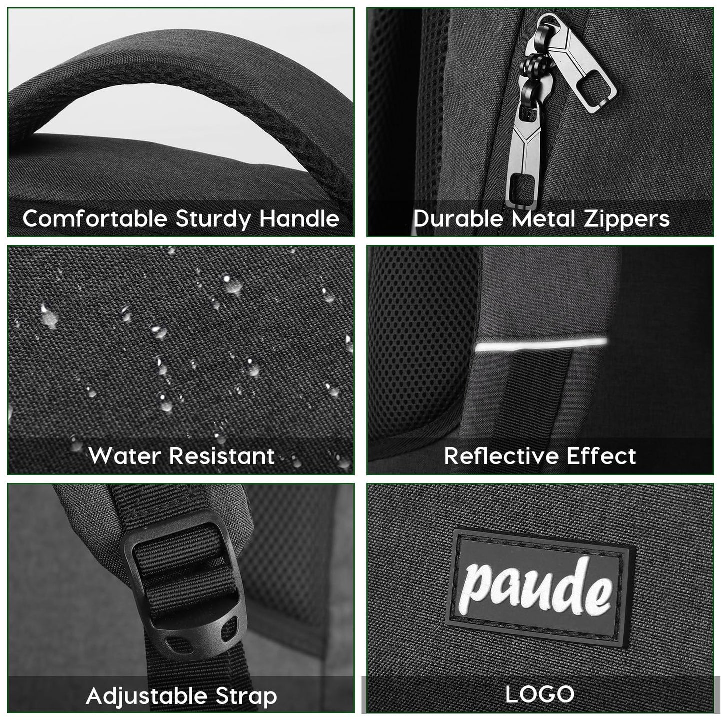 Paude Backpack for Men and Women,17.3 inch School Backpack for Teens,Travel Laptop Backpack with USB Charging port for Business College Travel