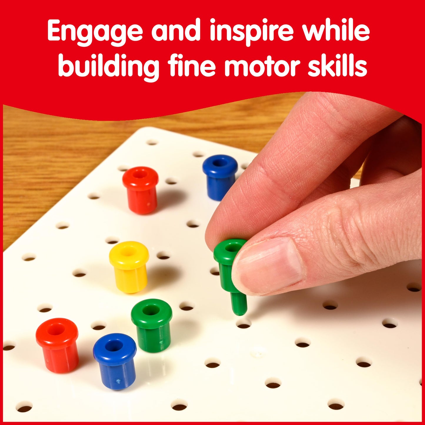 edxeducation Pegs and Peg Board Set | 1,000 Pegs and 5 Boards | Classroom and Occupational Therapy Resource | Fine Motor Skills Toy for Kids