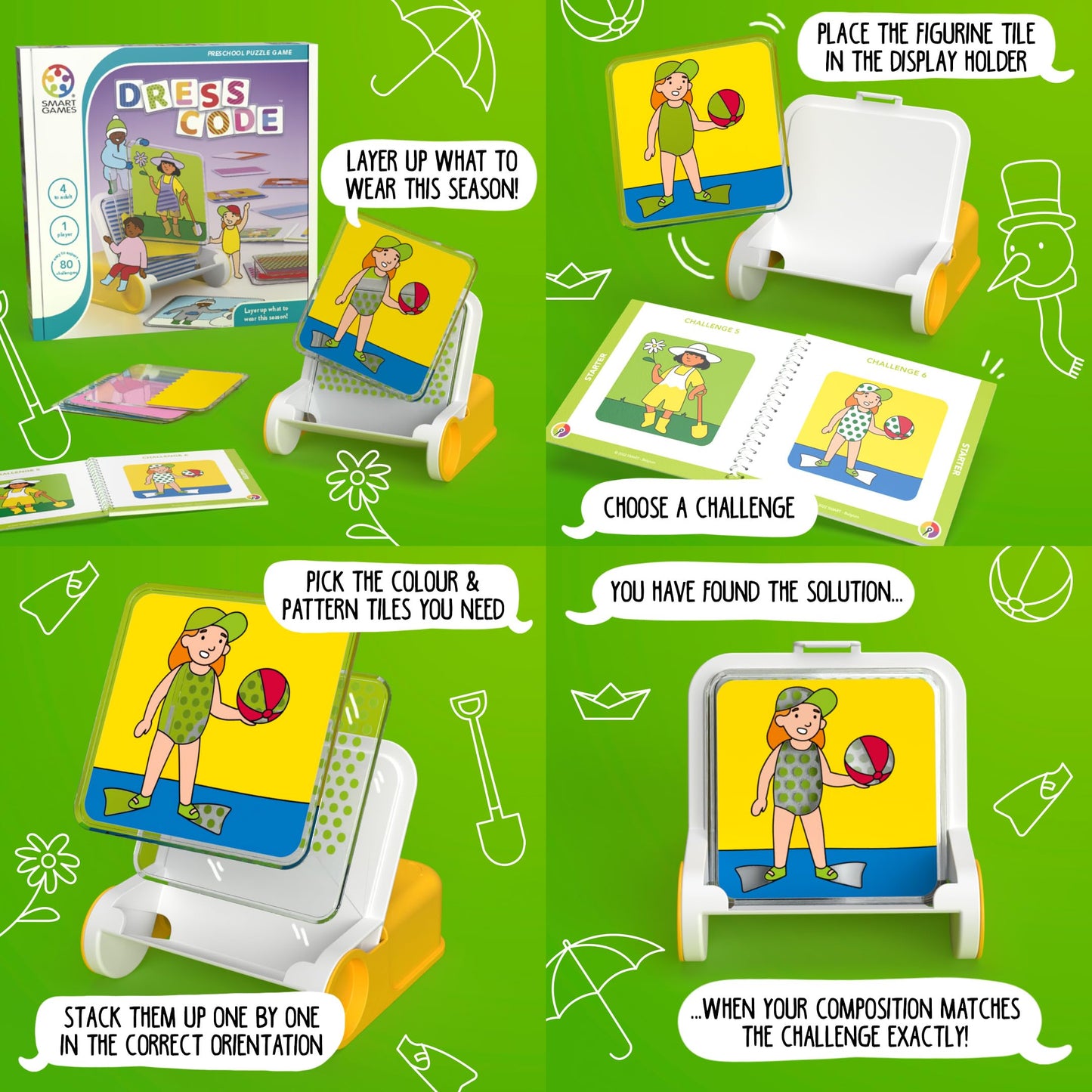 SmartGames Dress Code Stacking Game with 80 Challenges for Kids Ages 4 +