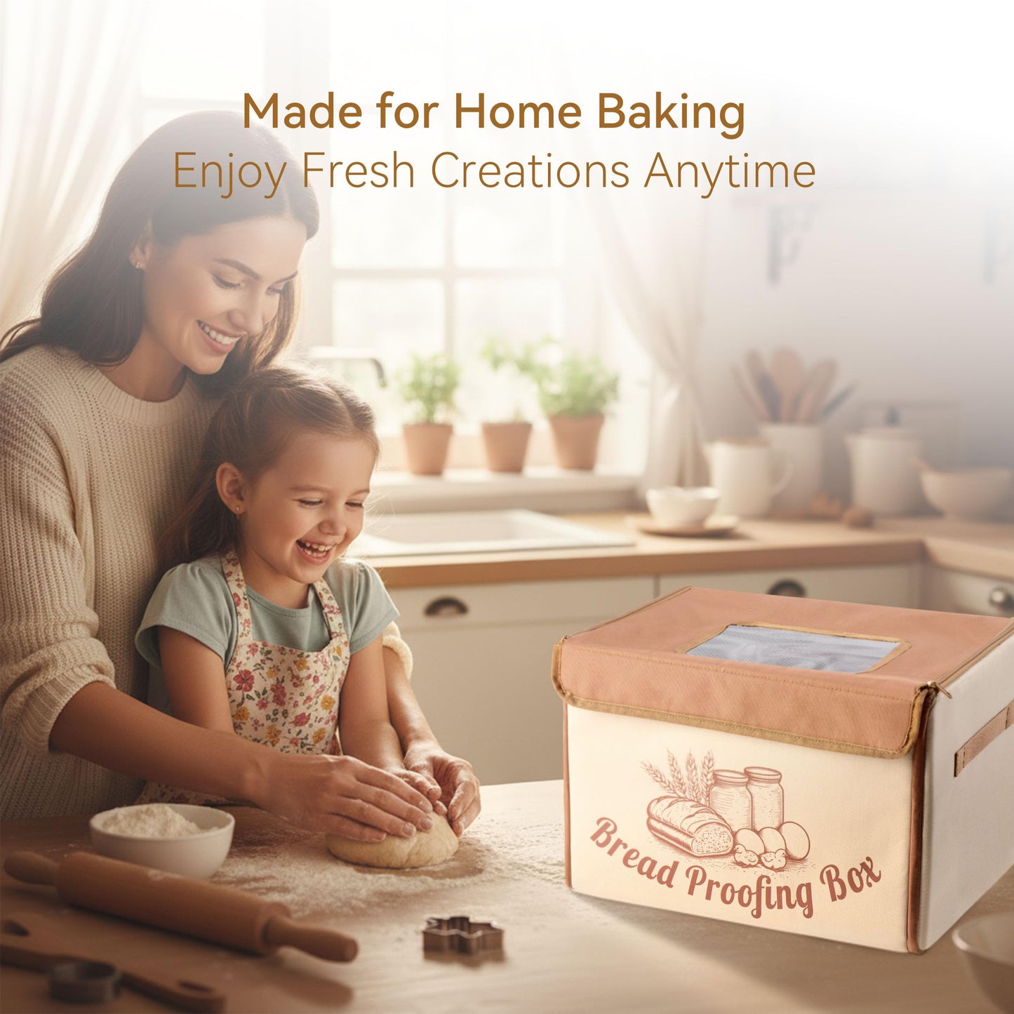 FarWalx Bread Proofing Box with 68–131℉ Temp Control & 99H Timer, Folding Bread Proofer for Dough Fermentation, Homemade Pizza, Yogurt and Fermented Foods