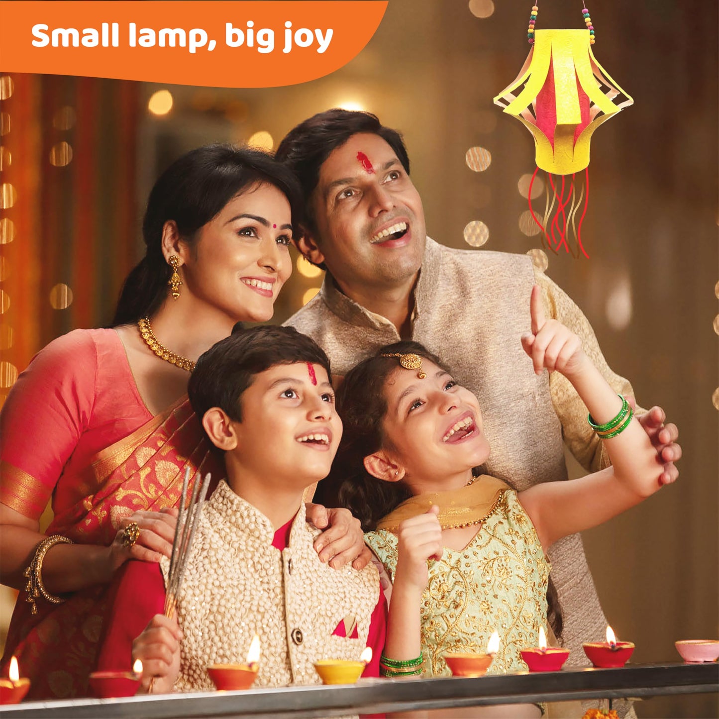 jackinthebox Diwali 4-in-1 Craft Kit for Kids & Adults, Great Diwali Gift for Girls, Boys 5 Years and up, 4 Activities - Rangoli, Shubh Labh Door Greetings, Diwali Lantern & Diwali Story Book