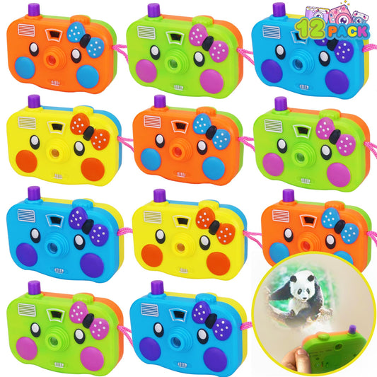 ArtCreativity 2 in 1 Viewfinder Camera with Projector, Set of 12, Battery Operated Projectors with Wild Animal Slides, Great Safari Party Favors, Zoo Party Supplies, & Wild One Party Favors for Kids