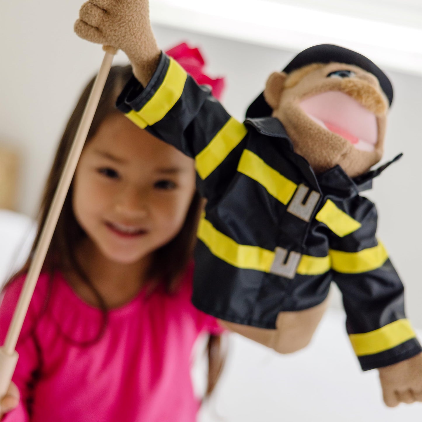 Melissa & Doug Rescue Puppet Set - Police Officer and FirefighterSoft, Plush Puppets for Kids Ages 3+