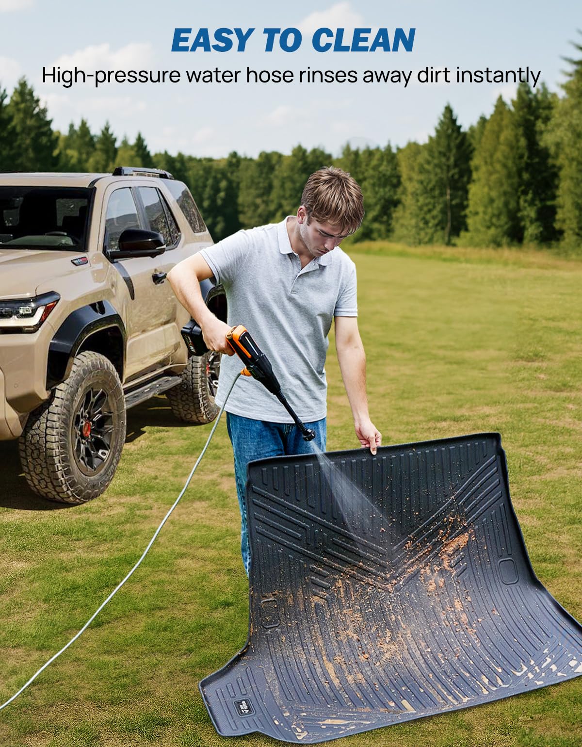 JOYTUTUS Cargo Mat Compatible with 2025 2026 4Runner 6th Gen, TPE All Weather Cargo Liner Custom Fit Trunk Mat Liner for 2025 2026 4Runner Accessories (Only 5 Seater & Only Gas)