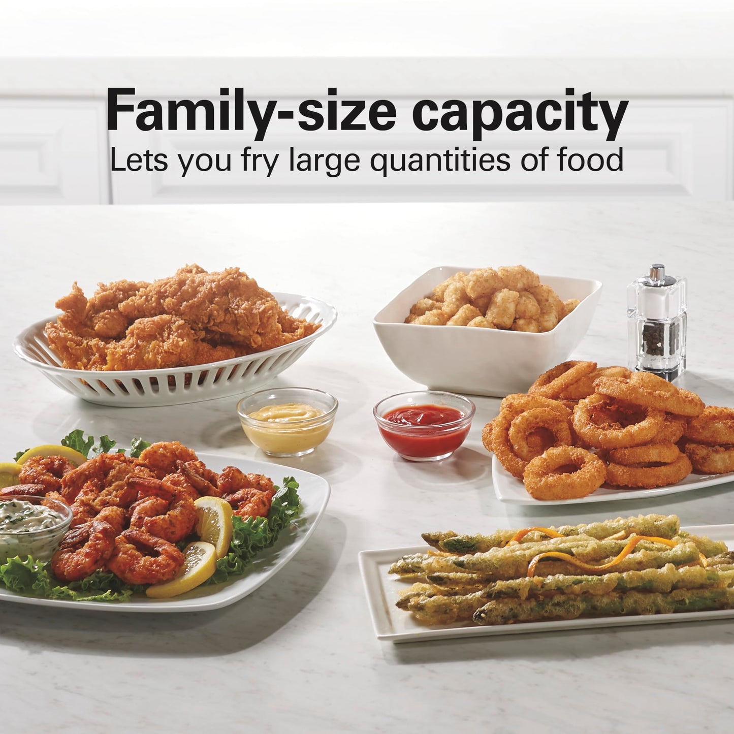 Hamilton Beach Family Style Electric Deep Fryer, Includes Frying Basket with Hooks, 1500 Watts, Easy Detach Magnetic Cord, 3 Liter / 12 Cup Oil Capacity, Stainless Steel (35220G)
