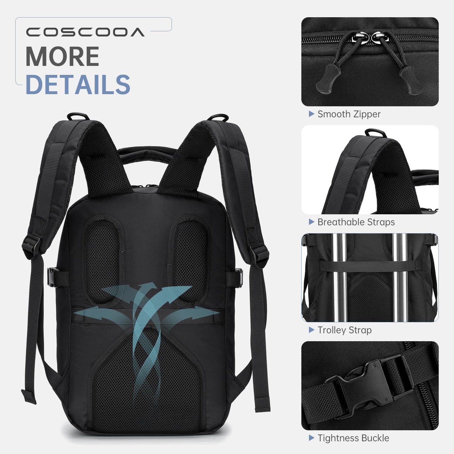 COSCOOA Small Travel Backpack 20L,Personal Item Bag 40x30x15cm,Flight Approved Underseat Travel Bag,Carry on Luggage Bag,Mochila de Viaje,Cabin Size Backpack