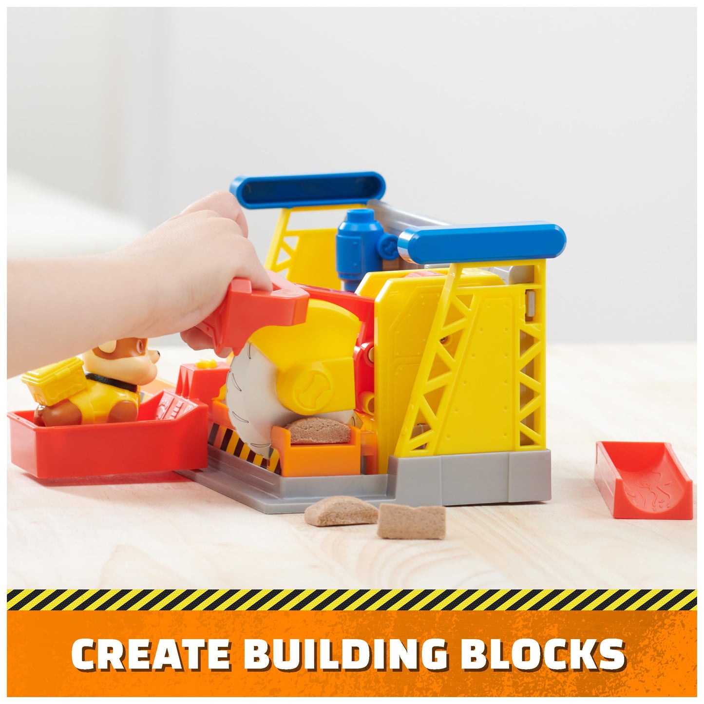 Rubble & Crew, Rubble’s Workshop Playset, Construction Toys with Kinetic Build-It Sand & Rubble Action Figure, Kids Toys for Boys & Girls Ages 3+