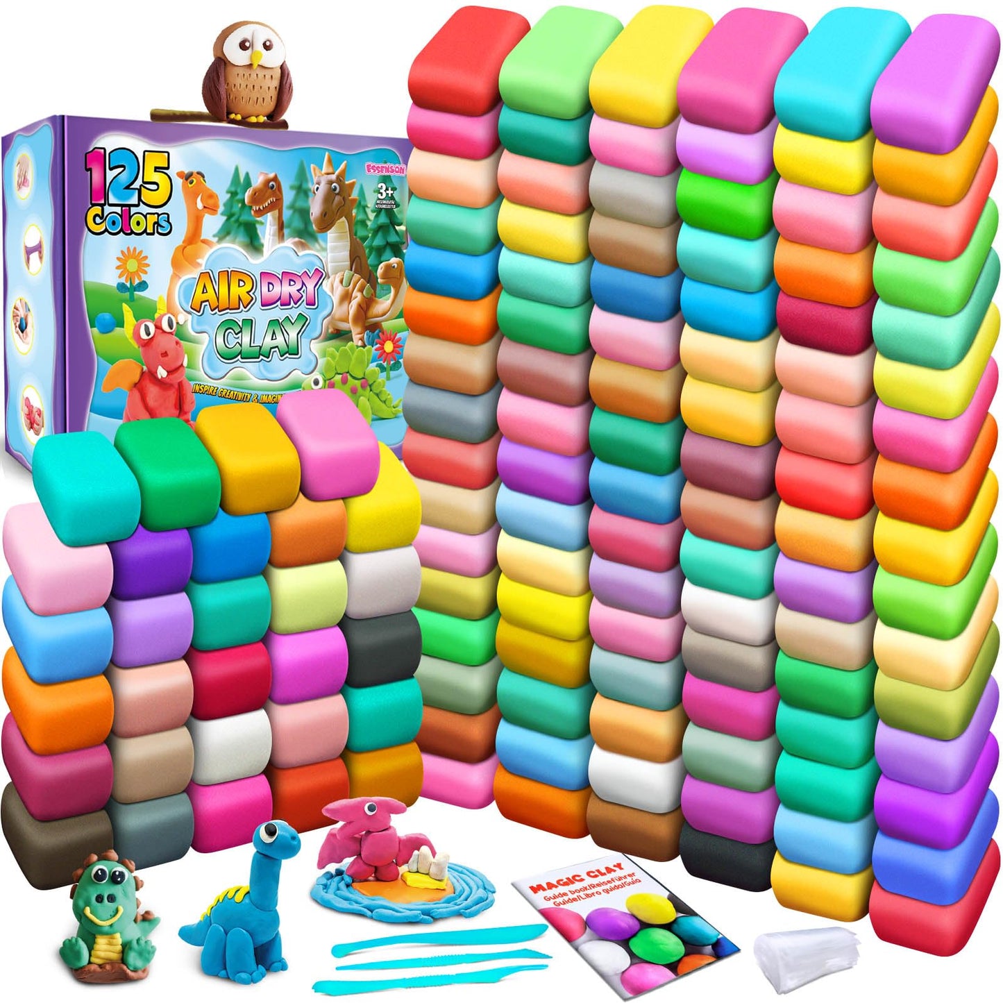 Air Dry Clay 125 Colors, Modeling Clay for Kids, DIY Molding Magic Clay, Gift for Kids