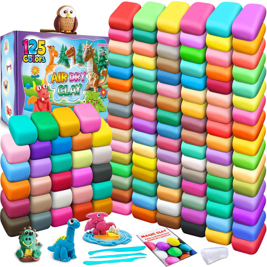 Air Dry Clay 125 Colors, Modeling Clay for Kids, DIY Molding Magic Clay, Gift for Kids