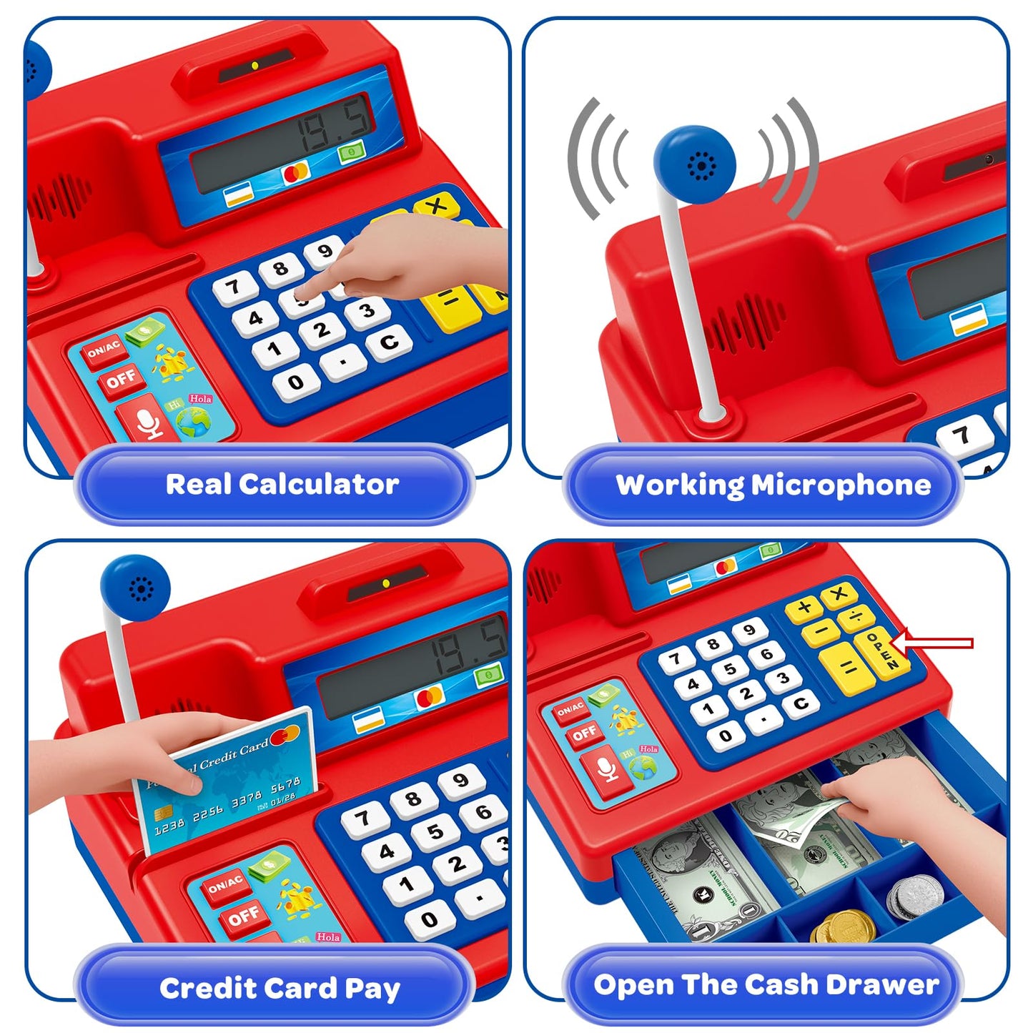 Calculator, Registration Box, Toy, Gift, Red