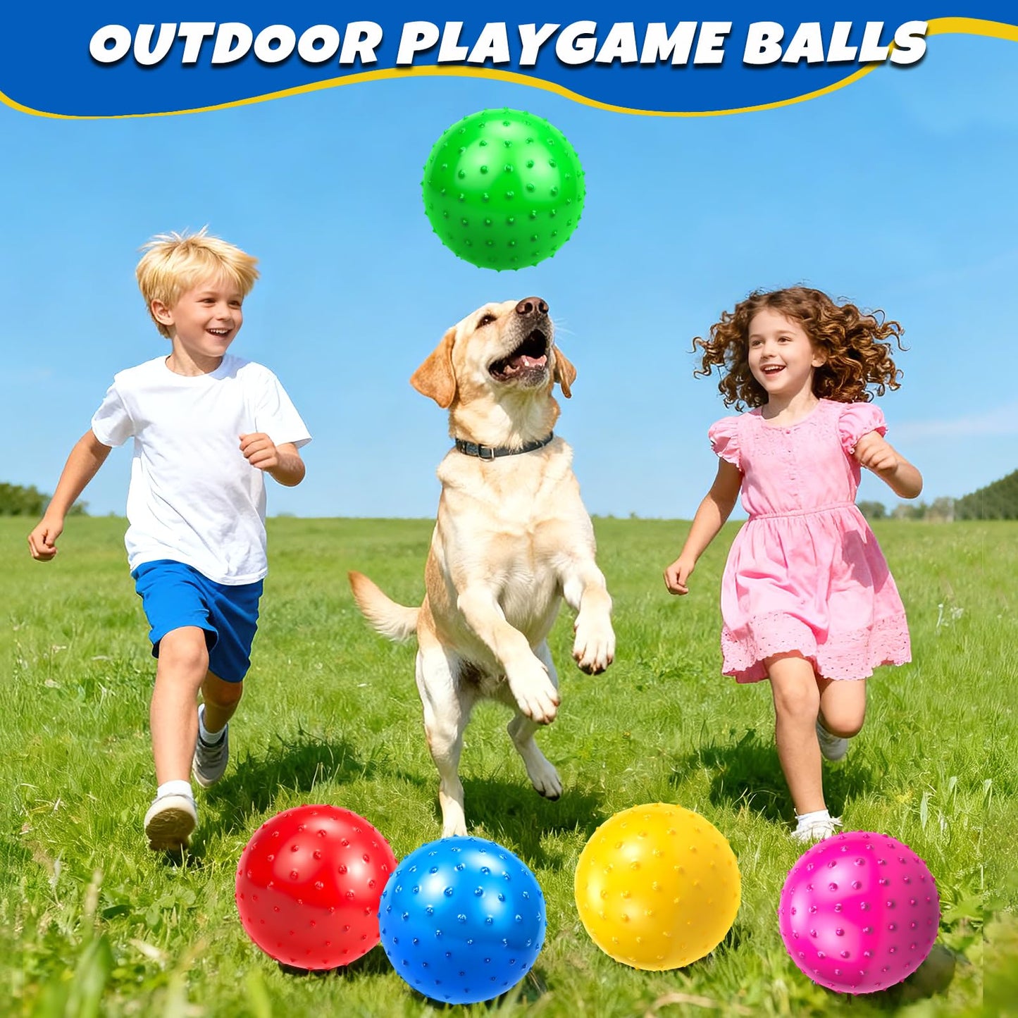 Hymaz Bouncy Balls Bulk 20 Pieces 9" Sensory Balls for Kids Toddlers Beach Ball Stress Toys,Inflatable Playground Ball & Kickball & Massage Balls with Pump for Indoor Outdoor Backyard Pool Games