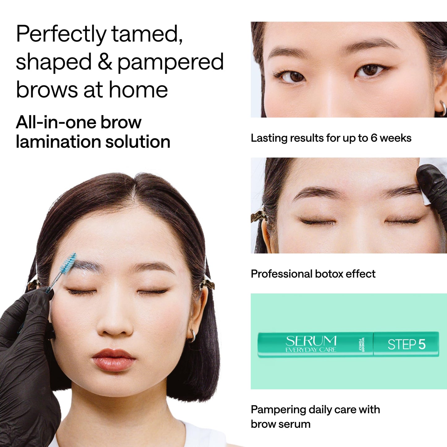 5 Step Eye Brow Lamination Kit - Eyebrow Kit for Women with Brow Lamination Gel & Brow Brushes - Advanced Eye Brow Stencil Kits for Beauty Care - At Home Eyebrow Lamination Kit - Valentines Day Gift
