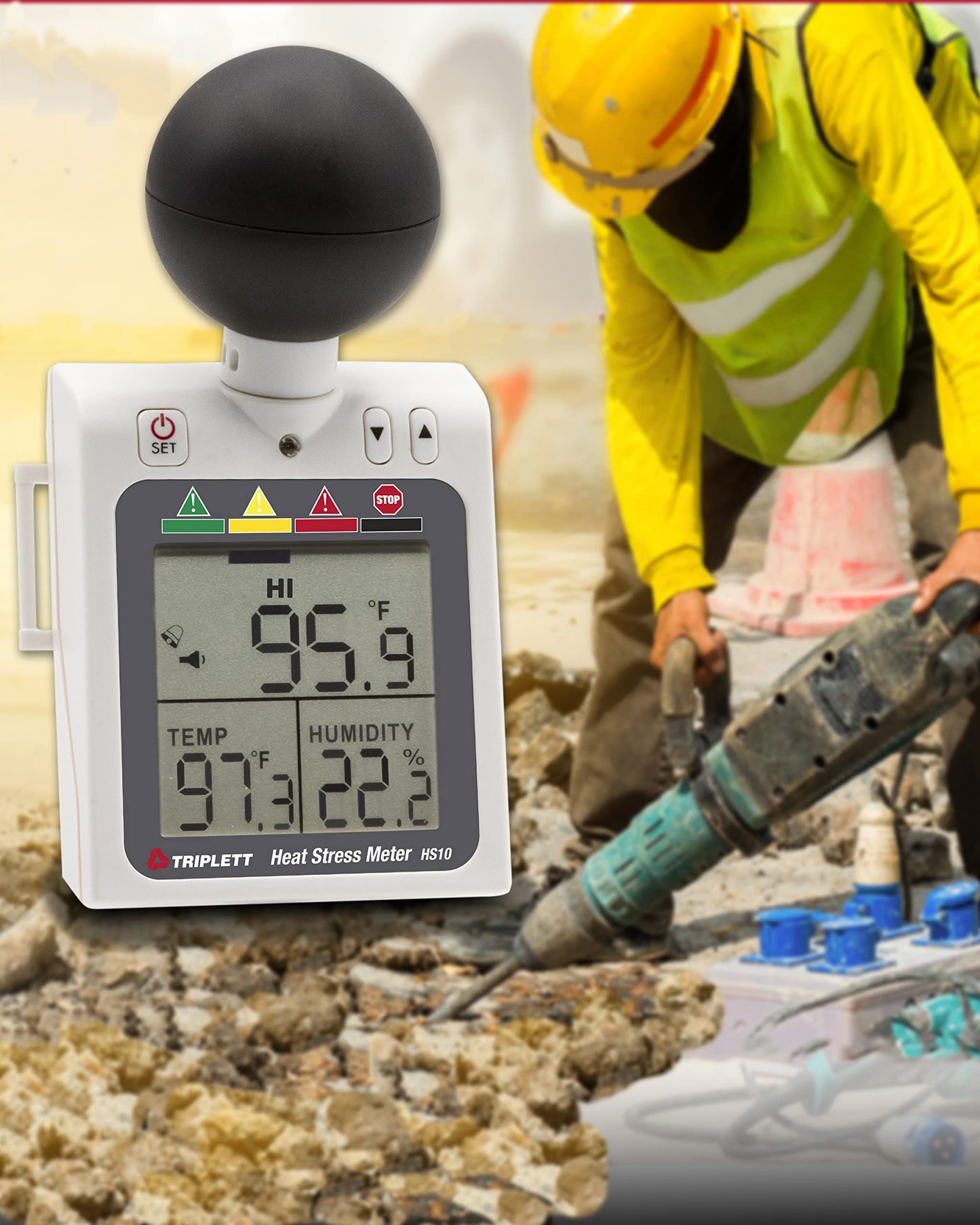 Triplett HS10 Indoor/Outdoor Heat Stress WBGT (Wet Bulb Globe Temperature) Meter