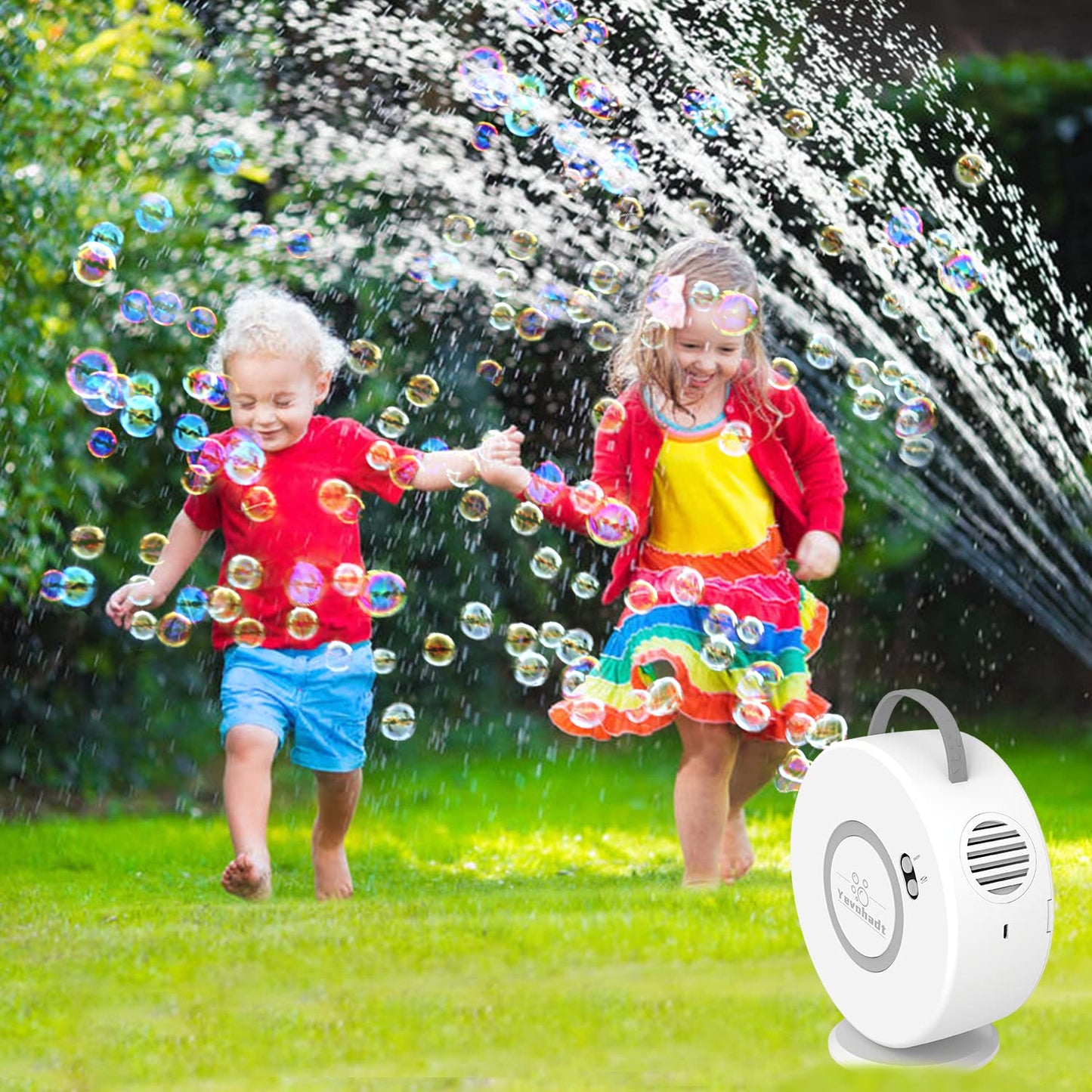 Bubble Machine for Kids Toddlers,Automatic Bubble Blower Rechargeable, 90° 360° Auto Rotatable Portable Bubble Maker Electric Bubbles Toy for 3 4 5 6 7 8 Year Old, Outdoor Wedding Party Gifts