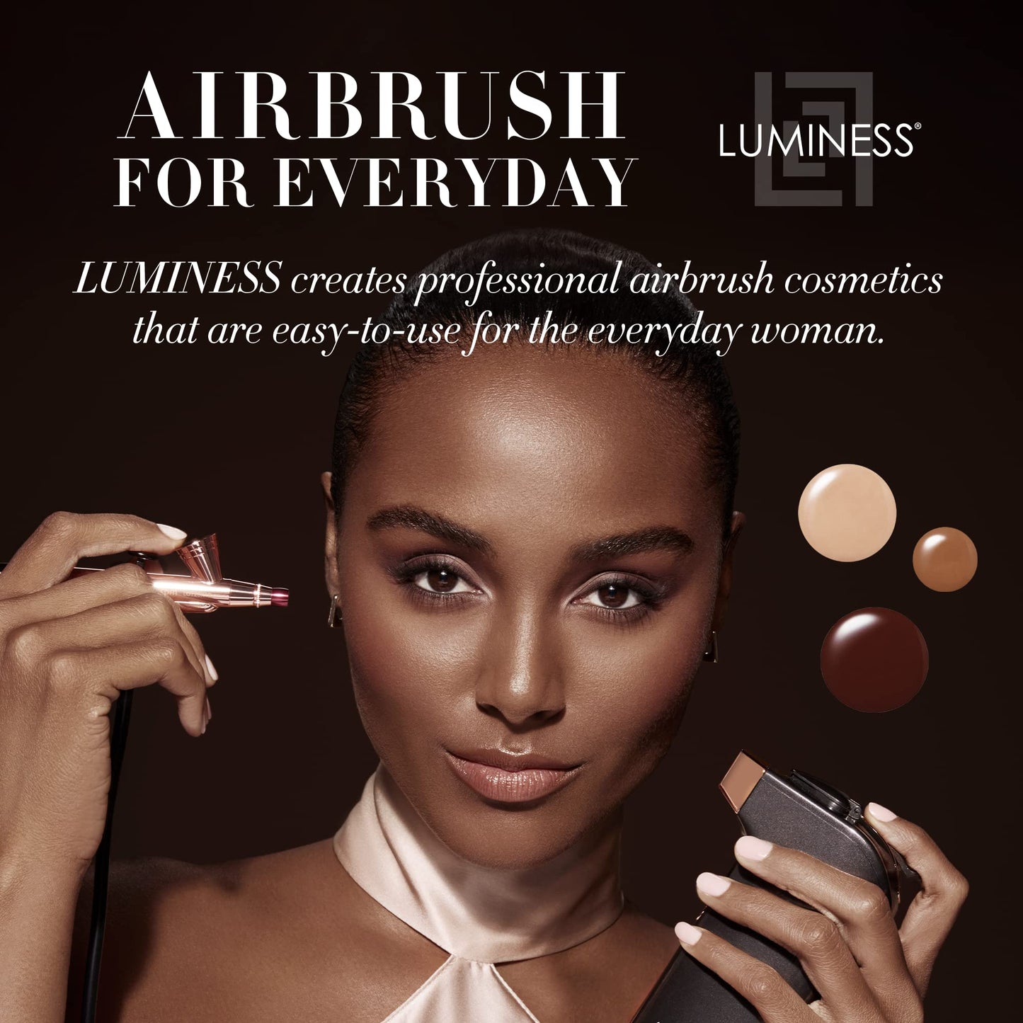 Luminess BREEZE DUO Airbrush Makeup System, Warm Coverage – 9-Piece Kit includes 2x Silk Airbrush Foundation, Soft Rose Blush, Glow Highlighter, Moisturizer Primer, and Airbrush Cleaning Solution