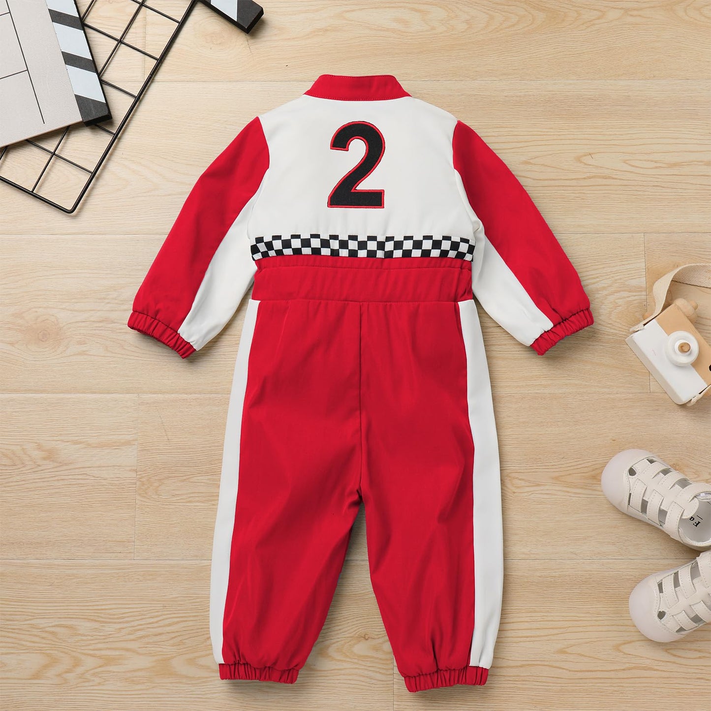 IMEKIS Second Birthday Outfit Boy: Race Car 2nd Birthday Outfit Girl Two Year Old Cake Smash Outfits Toddler Baby Fall Winter Long Sleeve Jumpsuit Construction Party Photoshoot Red 2 18-24 Months
