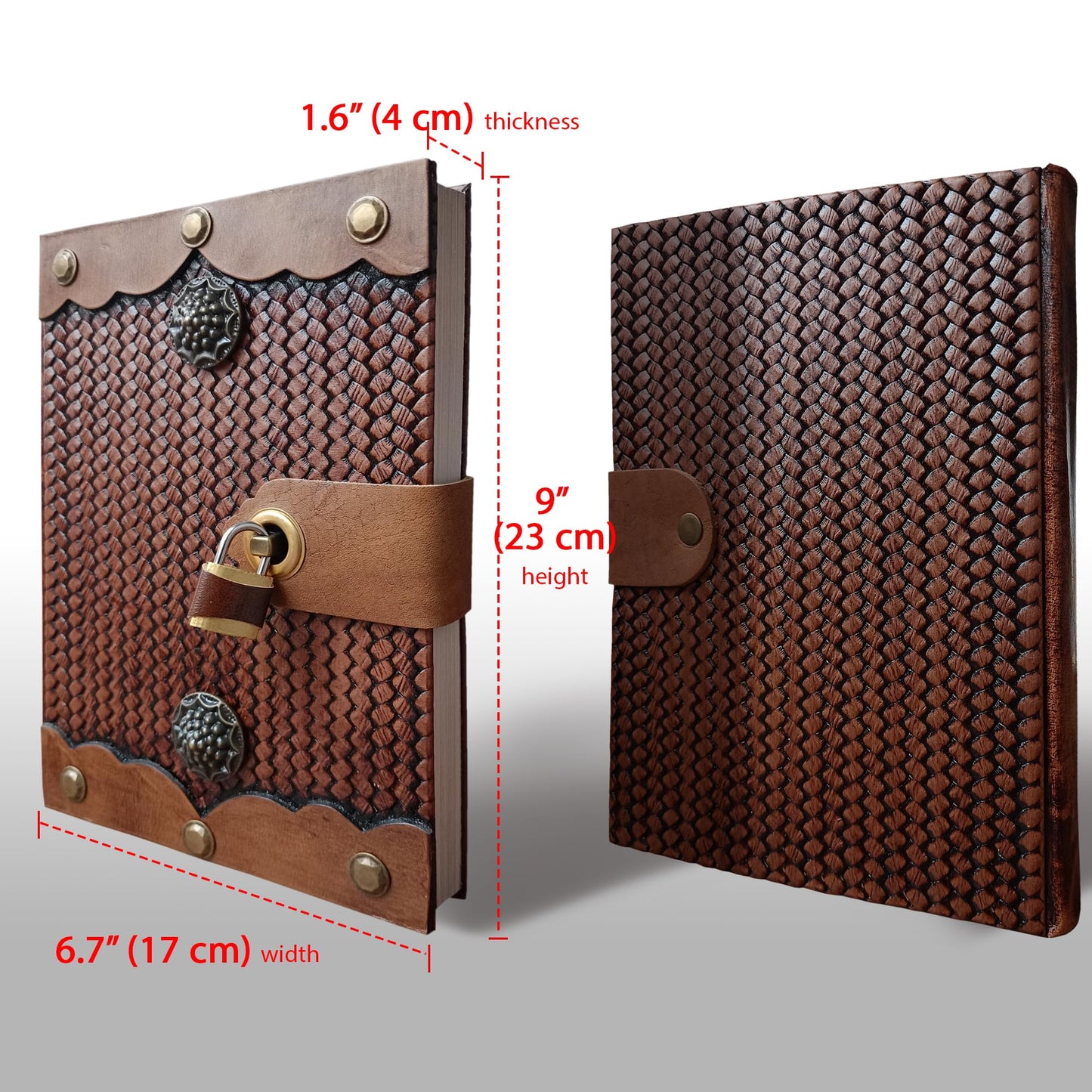 Trend Tick Antique Door Design Lockable Diary with Padlock, Handmade Leather Journal with Lock, Gift for Men Women Lined Paper Diary With Lock, 384 Pages Big size Journal for Writing Diary