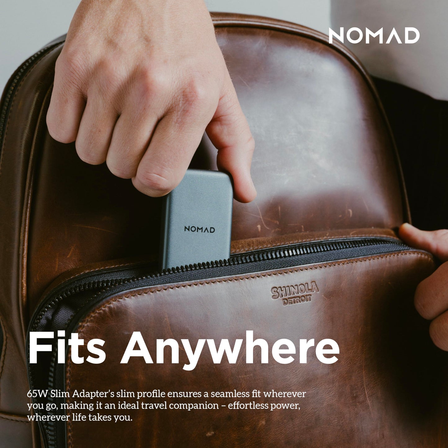 Nomad 65w Slim Power Adapter Carbide, Flat Wall Charger with Dual USB C Cable Ports, Flat Charger Block with Fast Charge Ports, Slim Charger Block Flat USB C Wall Plug, Slim USB C Wall Charger