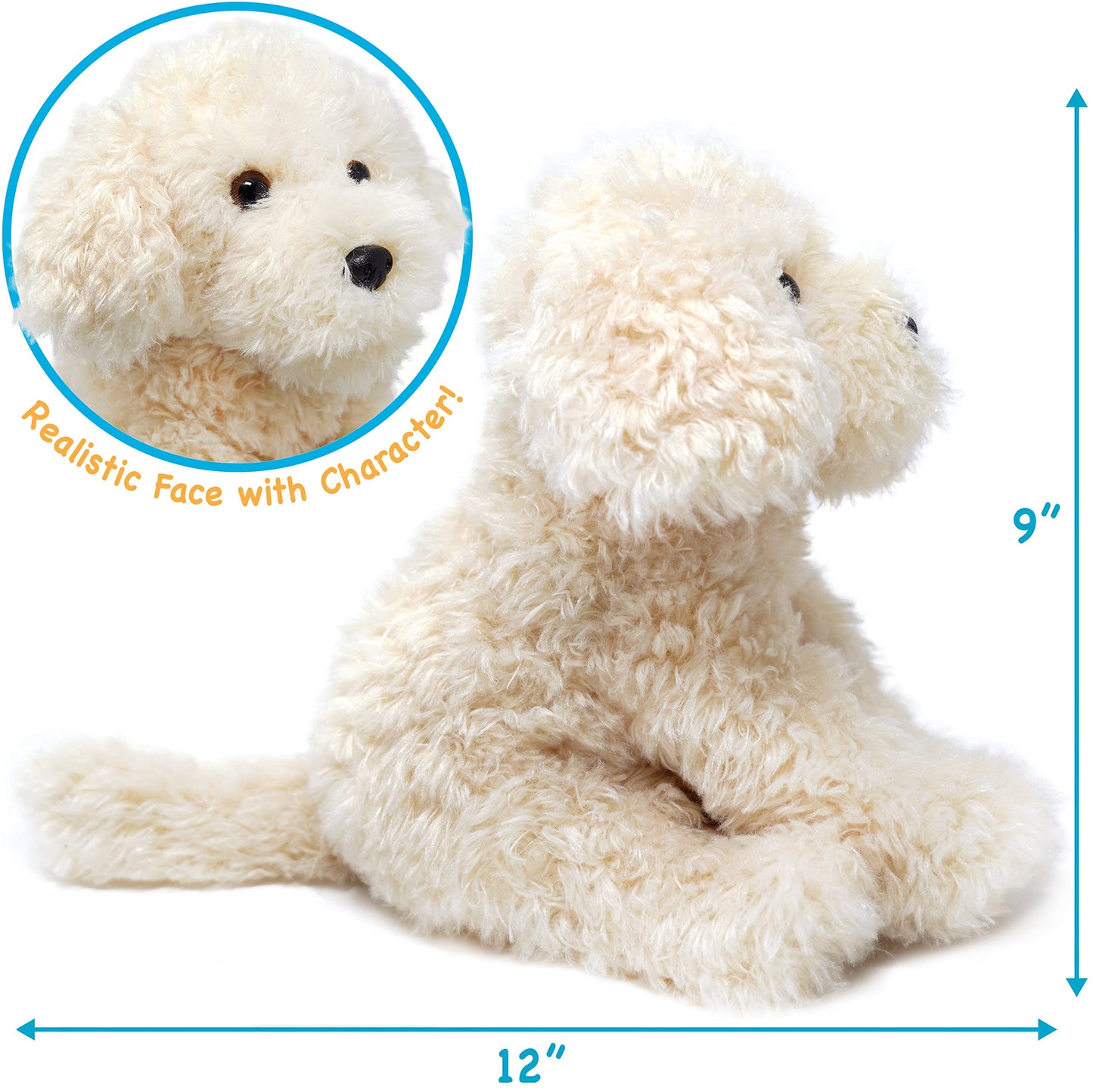 VIAHART Luka The Labradoodle - 12 Inch Stuffed Animal Plush Poodle Dog - by TigerHart Toys