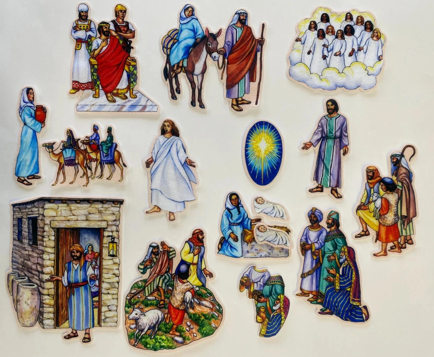 Birth of Jesus Felt Figures for Flannel Board Bible Stories-precut Christmas Nativity Story