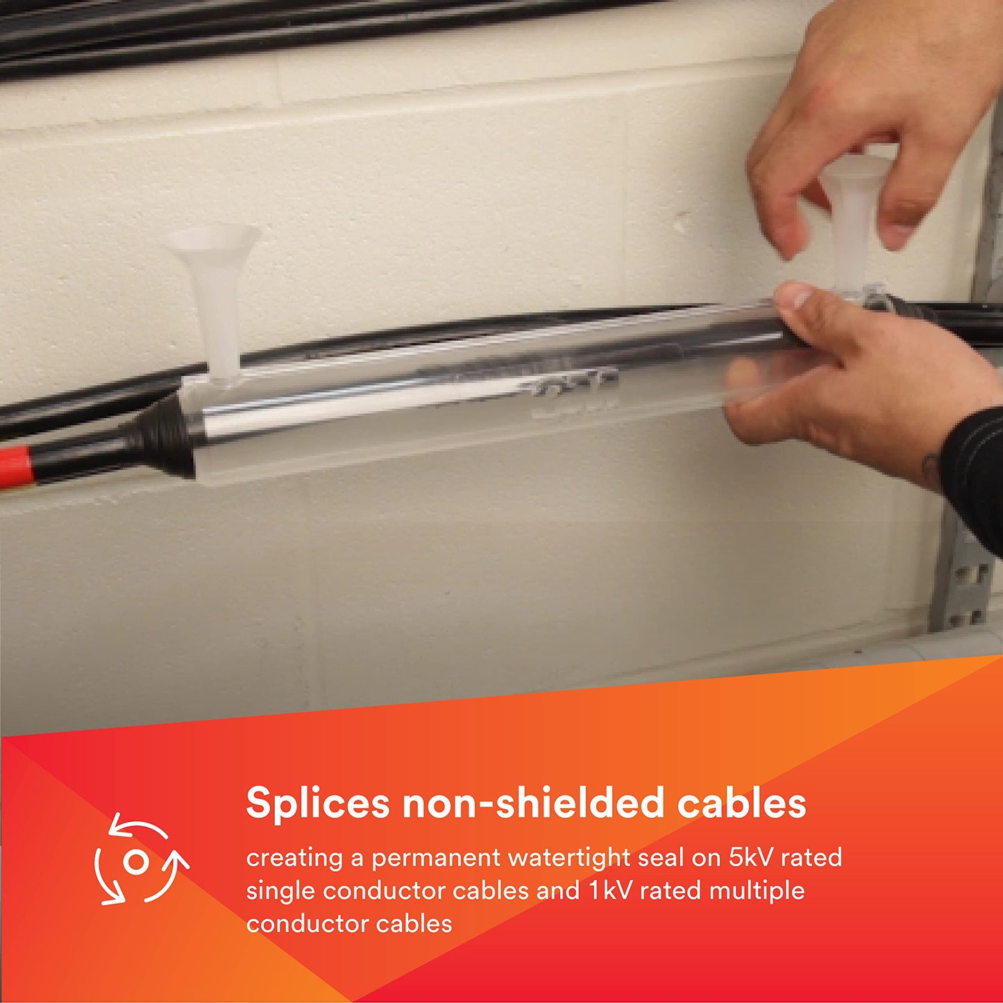 Scotchcast 3M Inline Resin Power Cable Splice kit 82-A1N, Up to 2 AWG Black