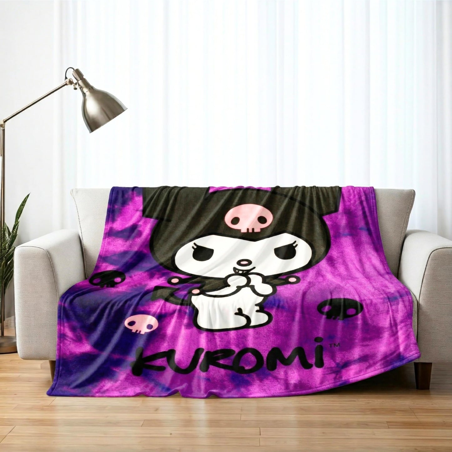 Kuromi Bedding Super Soft Cozy Blanket, 62 in x 90 in, Kawaii Collectible Gift (Officially Licensed Product) By Franco