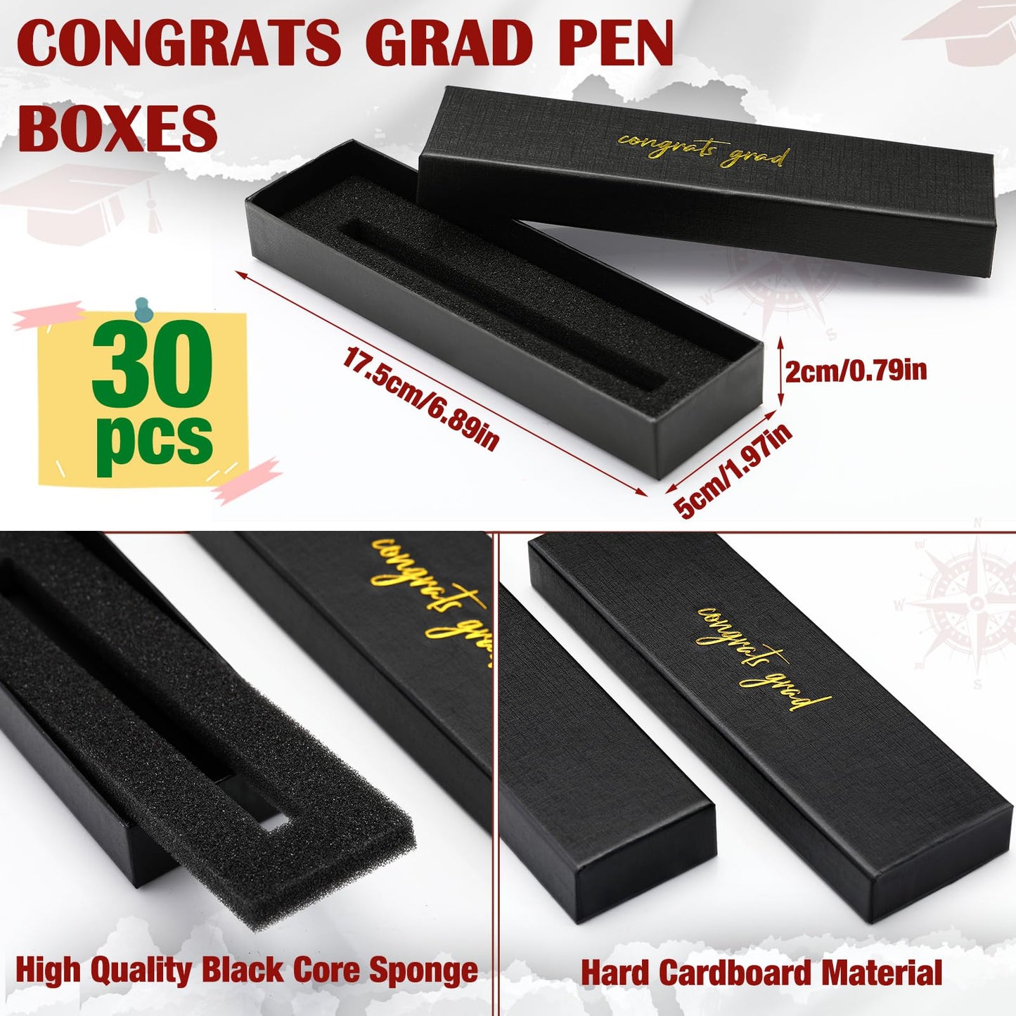 FoldTier 30 Set Graduation Gifts Congrats Grad Ballpoint Pens with Engraved Inspirational Quotes Pen Boxes Take Pride in How Far You Have Come Congratulations on 2026 Graduation Gifts