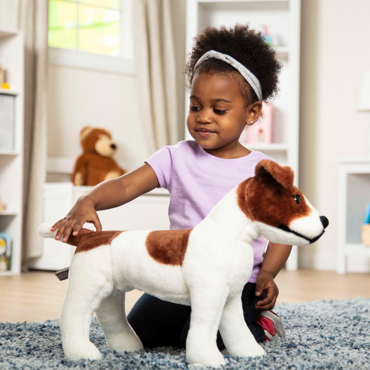 Melissa & Doug Giant Jack Russell Terrier - Lifelike Stuffed Animal Dog (Over 12 inches Tall)