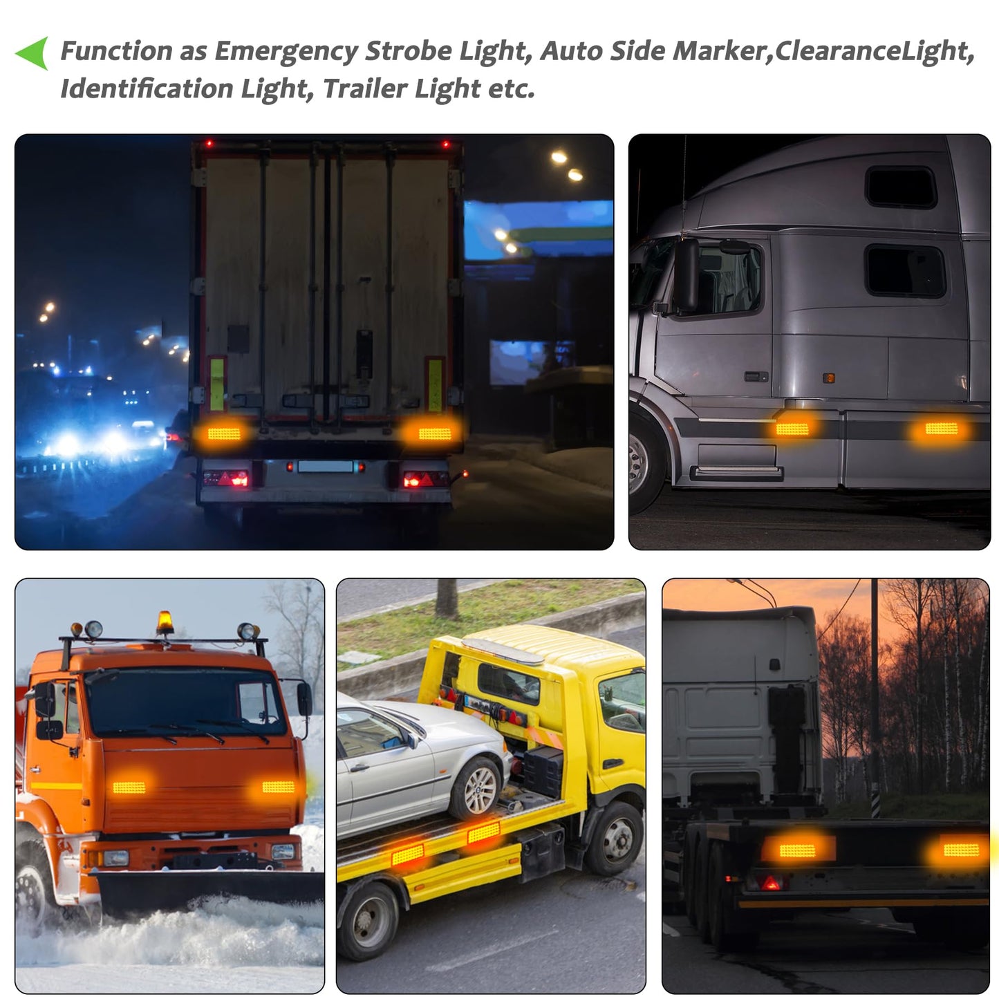 Upgraded 2pcs Magnetic Strobe Flashing Hazard Amber beacon Lights for Trucks Trailer Vehicles Wireless Portable 42 LED Trailer Tail Plow Marker Warning Rechargeable Overside Road Light 5 Patterns