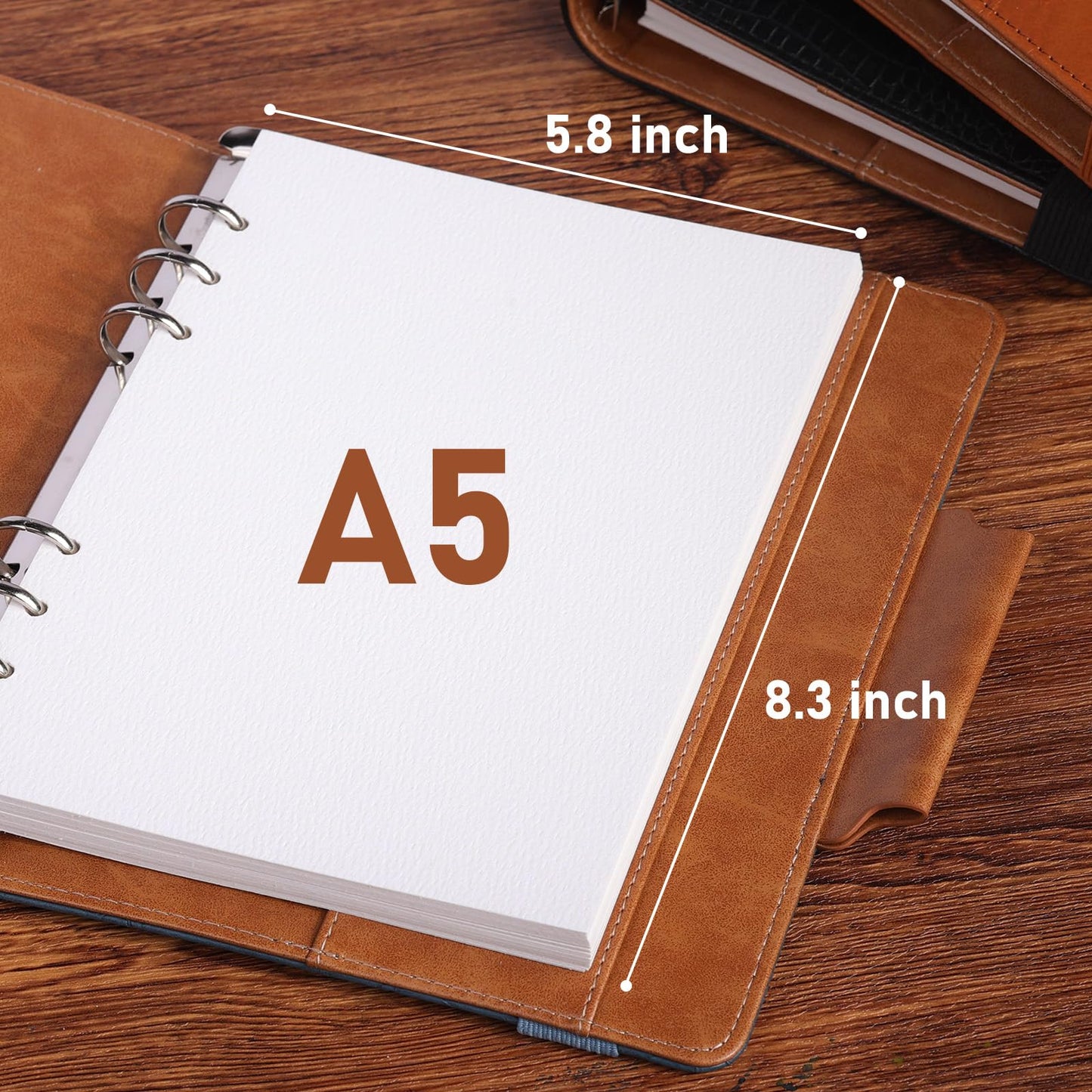 Watercolor Sketchbook A5 (8.3" x 5.8"), 24 Sheets 100% Cotton Hot Press 300GSM 140LB, Refillable Paper with Dual-Sided Consistent Texture, for Watercolor, Gouache, Acrylic & Mixed Media