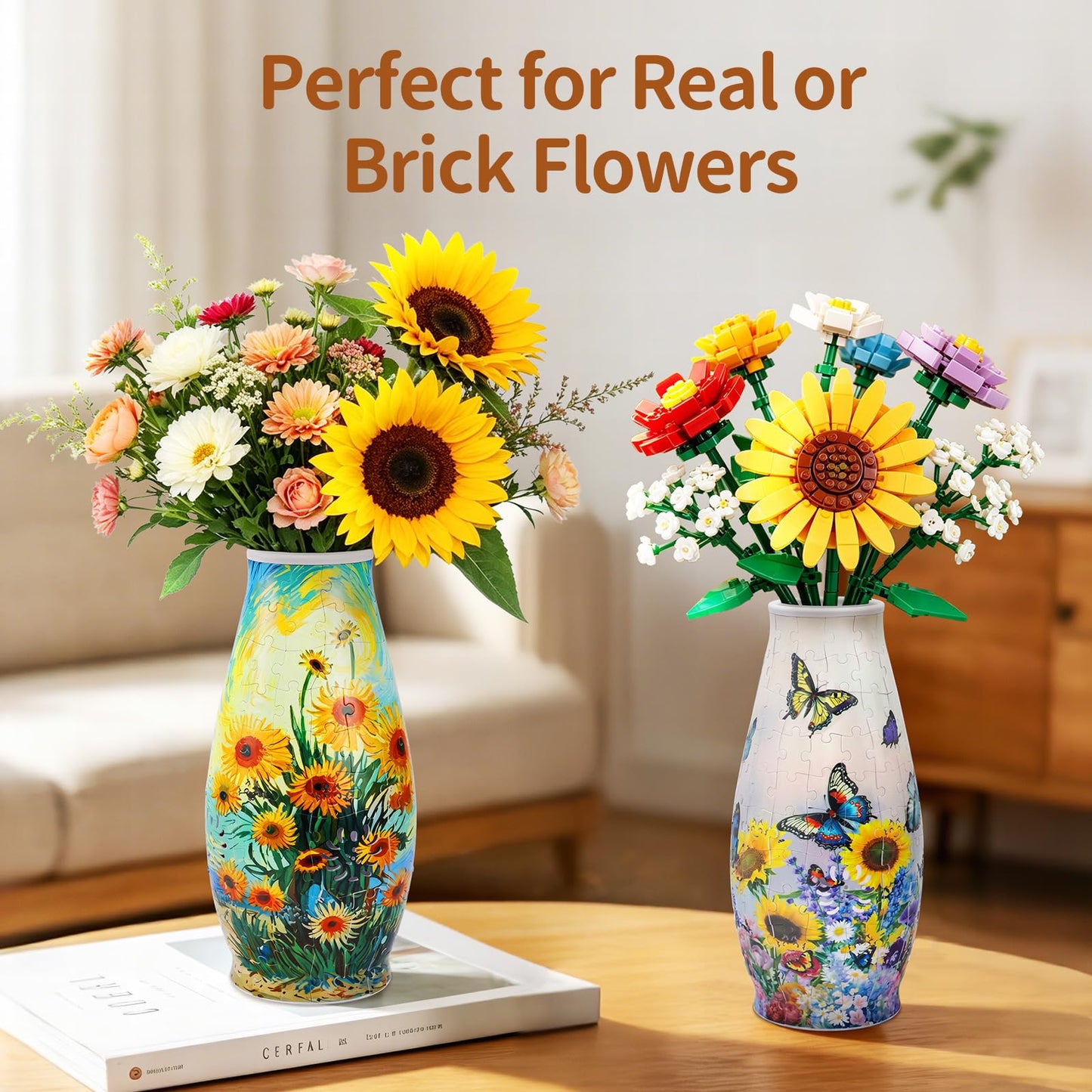BELEEV 3D Puzzles for Adults, Unique Arts and Crafts for Adults, Unique Housewarning Gifts for Women & Men (Sunflower)