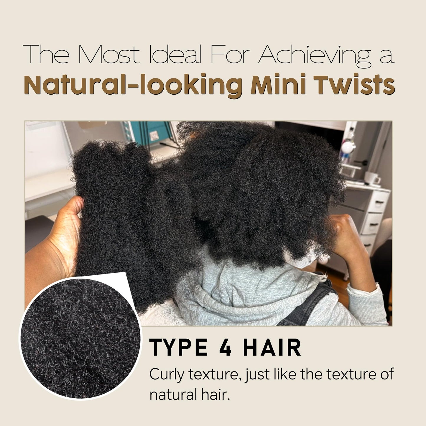 Afro Kinkys Bulk Human Hair -100% Real Human Hair for Mini Twist, Braiding, Loc Extensions & Crochet, Kinky Curly Hair Bundles, Natural Afro Bulk for Dreadlocks(1B, 12Inch) (1B, 12 Inch(Pack of 1))