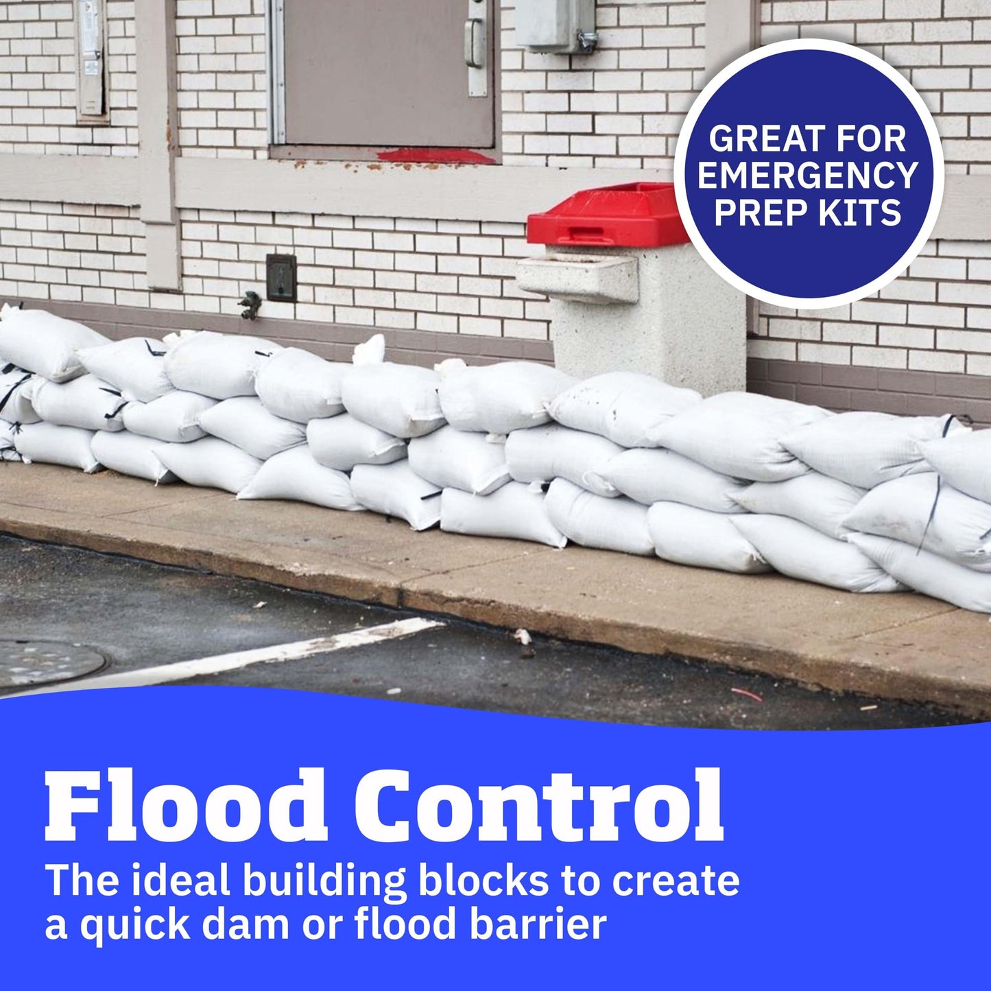 DURASACK Heavy Duty Sand Bags with Tie Strings Empty Woven Polypropylene Sand-Bags for Flood Control with 1600 Hours of UV Protection, 50 lbs Capacity, 14x26 inches, White, Pack of 100