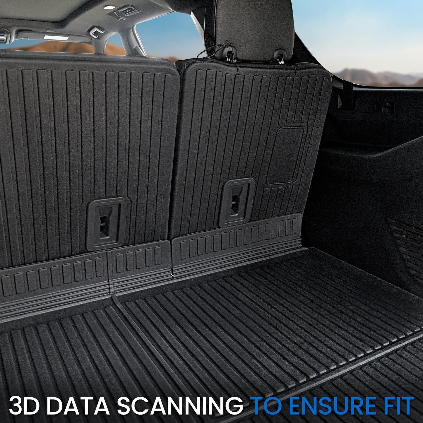 JOULARISE Cargo Mat Backrest Mats for 2021-2024 2025 2026 Chevrolet Chevy Suburban/GMC Yukon XL SUV Car Mat Accessories, All Weather TPE Trunk Cargo Liner(Cargo Mat+3rd Row Backrest Mat)