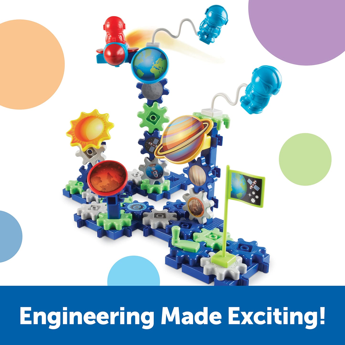 Learning Resources LER9217 Gears! Spinning Space Gears Building Kit