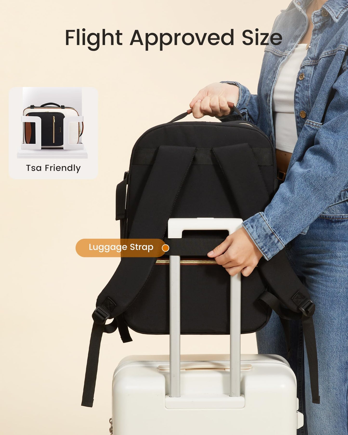 LOVEVOOK Large Travel Backpack for Women & Men, 40L Carry on Backpack for Airplanes, TSA Personal Item Travel Bag fits 17" Laptop, Waterproof Travel Essentials Airline Approved with 3 Packing Cubes