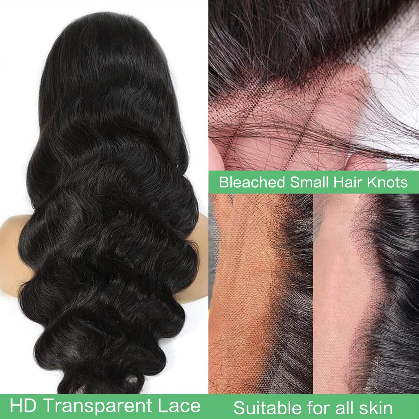 Cikana 30 Inch Lace Front Wigs Human Hair Pre Plucked 180% Density Body Wave Transparent HD 13x6 Lace Frontal Wigs Glueless Body Wave Wig Human Hair for Women with Baby Hair