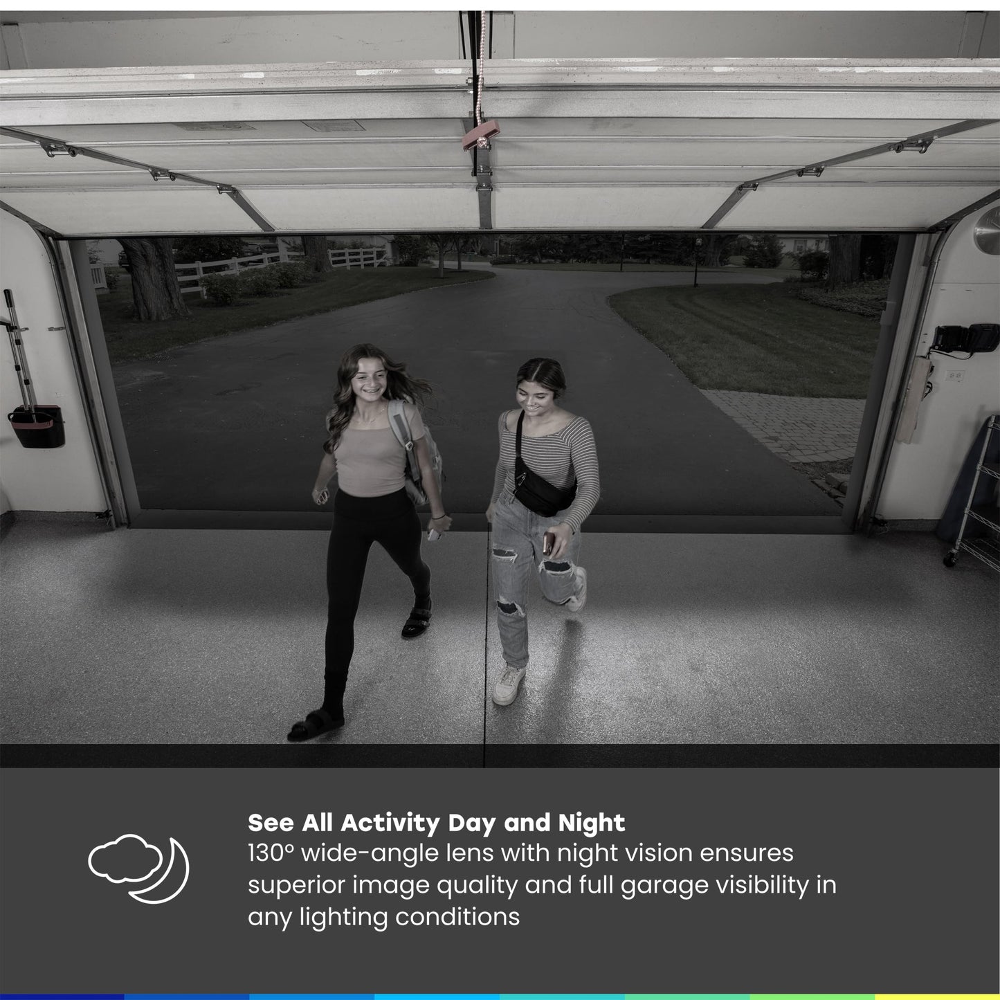 myQ Garage Plug-in Camera Gen 2 – 2K Smart Wi-Fi Garage Camera with Night Vision, Wide-Angle Lens, 2-Way Audio, Magnetic Base & Motion Alerts, App Control – Compatible with Your Garage Door Opener