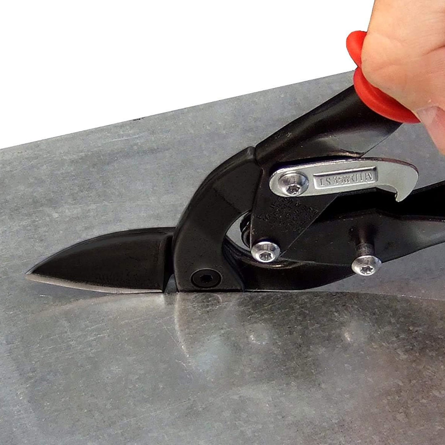 MIDWEST Blackout Series Aviation Snip - Left Cut Offset Tinner Shears, Made in the USA - MWT-6510LO