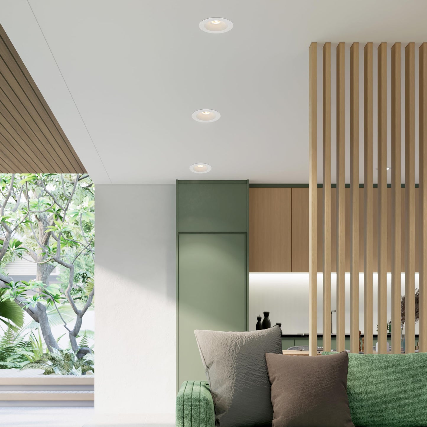 Maxxima 5 in. & 6 in. Retrofit Recessed Anti-Glare LED Downlight, 1300 Lumens, 5 Color Temperature Selectable 2700K/3000K/3500K/4000K/5000K, Dimmable, E-26 Quick Connect Adapter, 90 CRI, White Trim