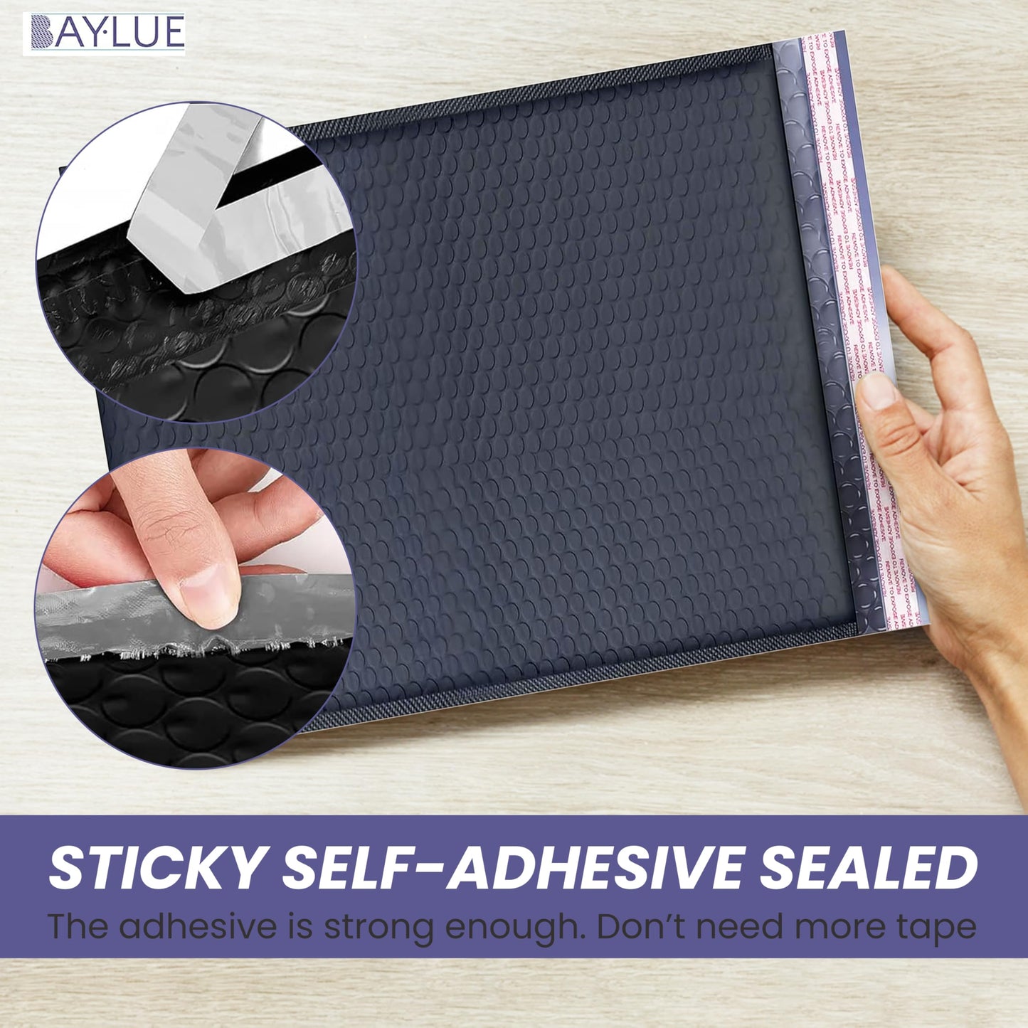 Black 10x13 Inch Poly Bubble Mailers |Self Seal Padded Envelopes for Thick books | Air Cushioned Bubble Mailer | Usable Size 9.5x13 Inch | Waterproof Lightweight Mailing Shipping Bags | 100 Pack Bulk