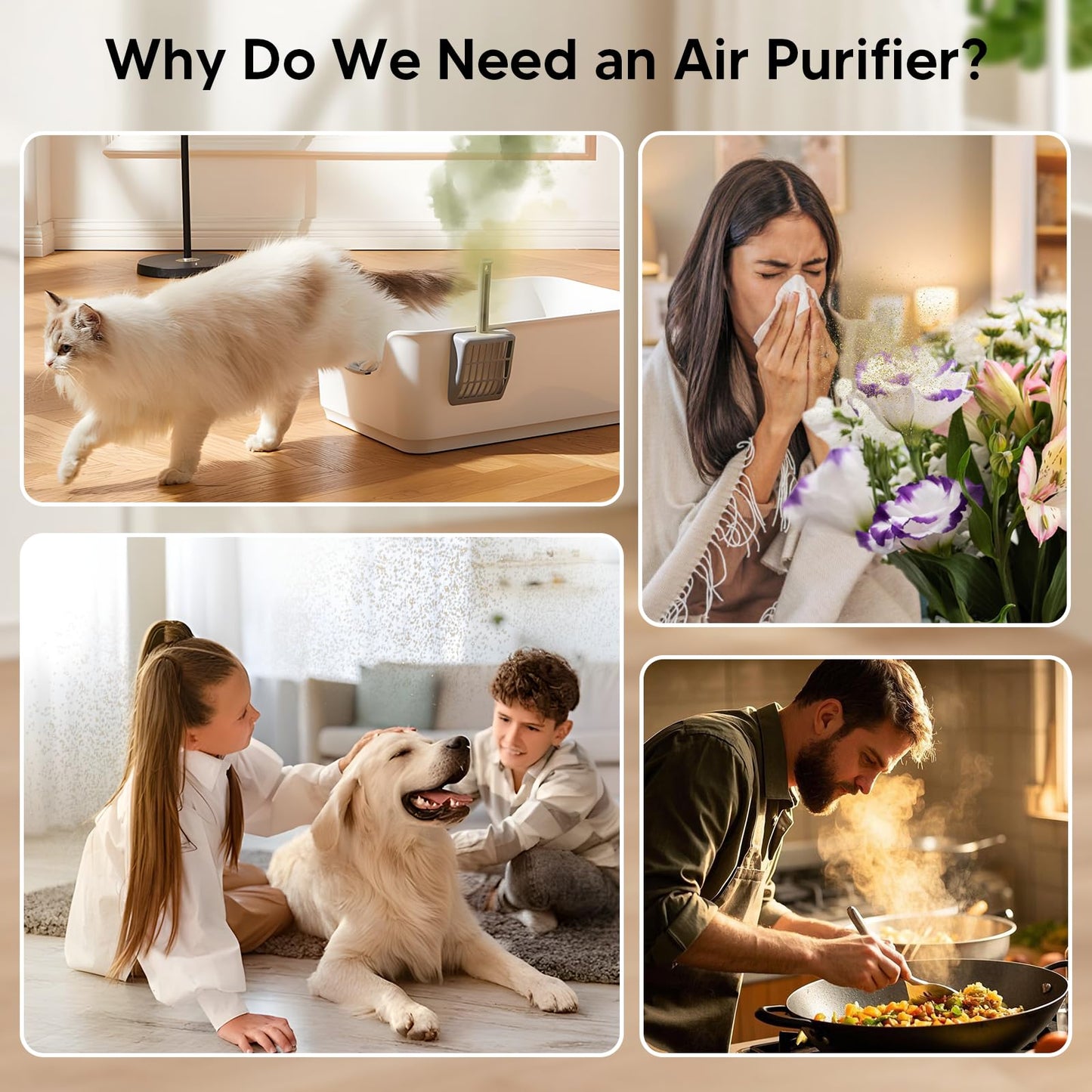 Air Purifiers for Home Bedroom Up to 1250 Ft² - H14 HEPA Air Purifier with Aroma & Sleep Mode - 24dB Small Room Air Purifier for Allergies, Smoke, Dust, Pollen, Pet Dander,4000B,White
