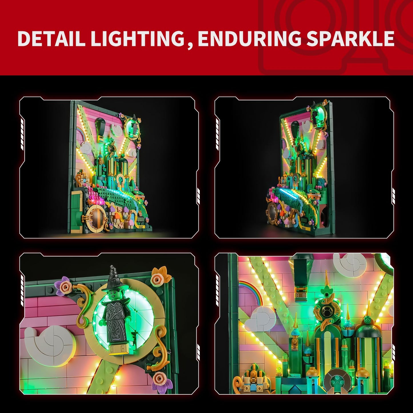 BRIKSMAX 2.0 Light Kit Compatible with Lego Wicked Emerald City Wall Art 75685 Building Sets- LED Lighting Kits (Accessories Only), Cable-Hiding Tech for Display, Gifts & Collectors