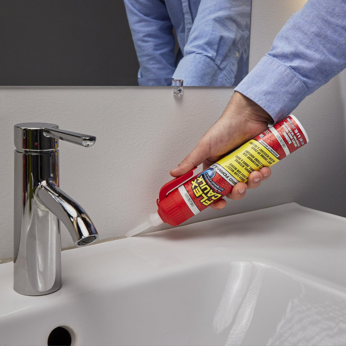 Flex Caulk, Waterproof & Weatherproof Hybrid Polymer Sealant, Strong, Paintable, Indoor, Outdoor, Bath, Shower, Sink, Window, Baseboards, Door, RV, Roof, Wood, Auto & Marine, White, 9 oz, 2-Pack